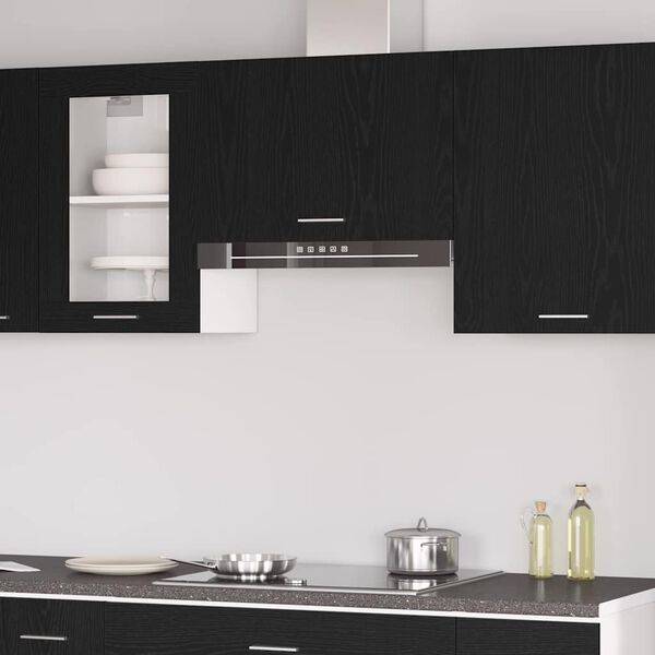 vidaXL Hanging Cabinet Lyon Black Oak 23.62 x 12.20 x 15.75 in