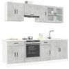 vidaXL Kitchen Cabinet Set Concrete Grey Engineered Wood, Glass Large