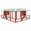 vidaXL Rabbit Hutch Red and White Solid Fir Wood, Plywood, Galvanized Steel