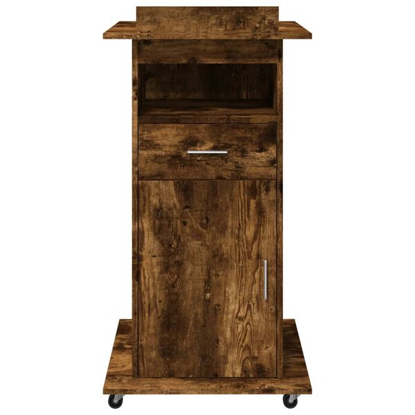 vidaXL Lectern Smoked oak Engineered wood 21.7x21.7x42.1 in Tiltable
