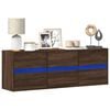 vidaXL TV Wall Cabinet Brown Oak Engineered wood 51.2 x 12.2 x 17.7 in