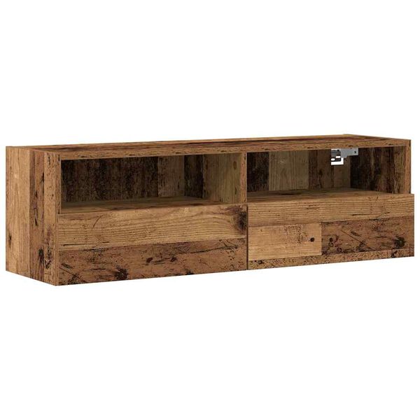 vidaXL TV Wall Cabinet Wall-mounted Old wood 39.37 x 11.81 x 11.81 in