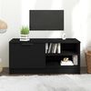 vidaXL TV Cabinet Black Engineered Wood Compact Rectangular Modern