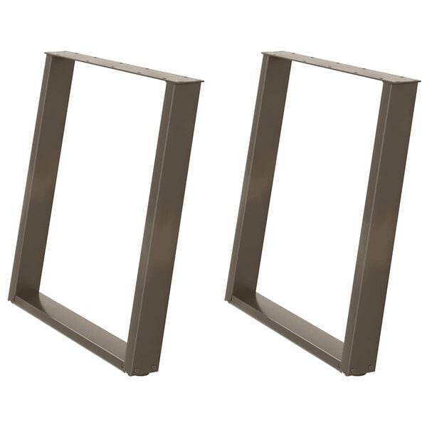 vidaXL Dining Table Legs U-Shaped 2 pcs Natural Steel 31.5x(28.3-28.7)" Steel