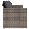 vidaXL Garden Sofa Gray PE Rattan 3-Seater UV-resistant materials