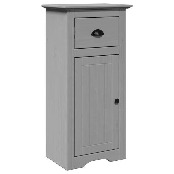 vidaXL Bathroom Cabinet Gray Solid pine wood, Engineered wood, Metal