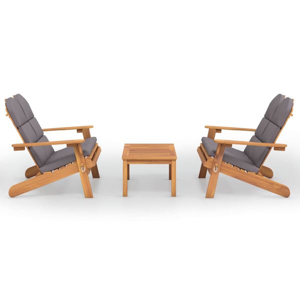 vidaXL Garden Lounge Set Dark grey Solid Acacia wood, 100% polyester