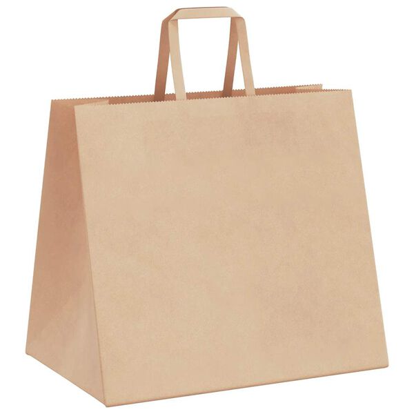 vidaXL Paper Bags 250 pcs with Handles Brown 32x22x28 cm