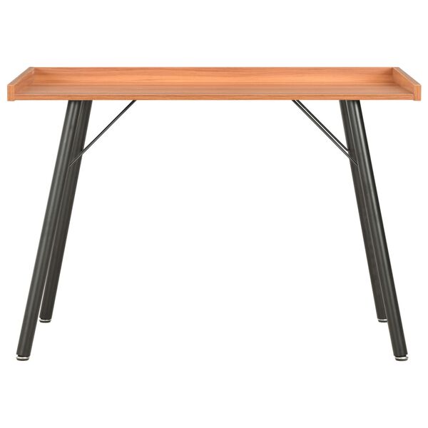 vidaXL Desk Black, Brown Engineered wood, Powder-coated steel Compact