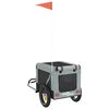 vidaXL Pet Bike Trailer Grey and Black Oxford Fabric, Iron, PVC Foldable