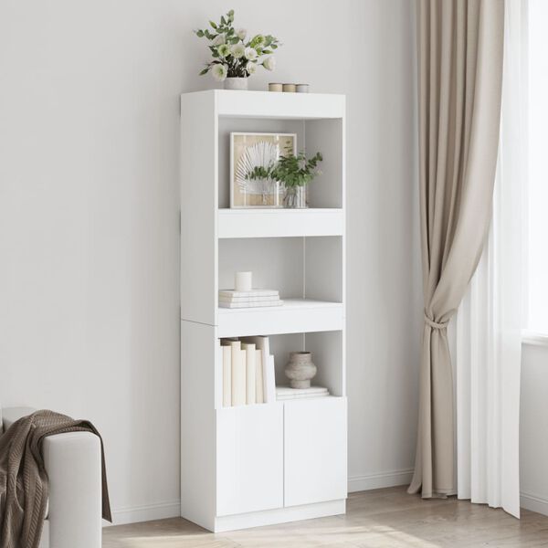 vidaXL Highboard White Engineered wood 24.8x13.0x70.9 in Highboard