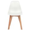 vidaXL Dining Chair Set of 6 White Plastic seat, solid rubberwood legs