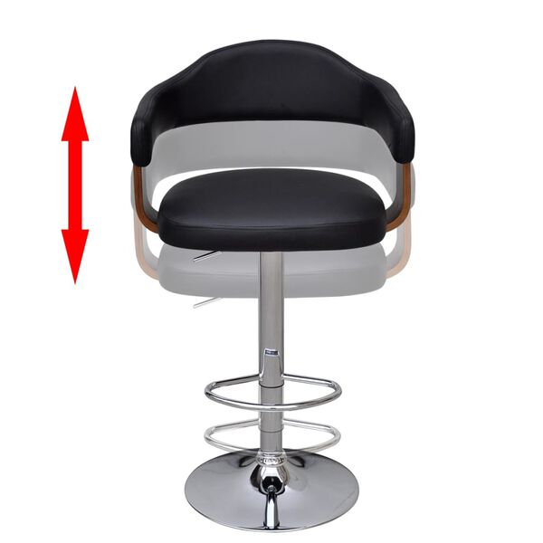 vidaXL Bar Stool Set of 2 Black and Brown