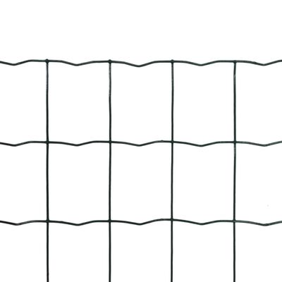 vidaXL Euro Fence Steel 32.8ft x 2.6ft Green