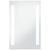 vidaXL Bathroom Mirror Silver Glass, Aluminum 23.6 x 39.4 in Lights