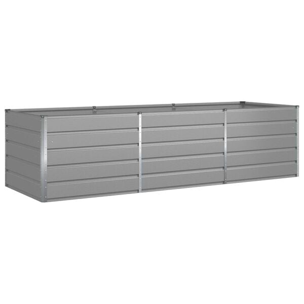 vidaXL Planter Light Grey 195 x 100 x 45 cm Galvanised Steel