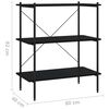 vidaXL Shelving Unit Black Engineered wood, Steel Medium Storage