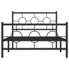 vidaXL Bed Frame Black Powder-Coated Steel 42.1 x 79.9 in Bed Frame