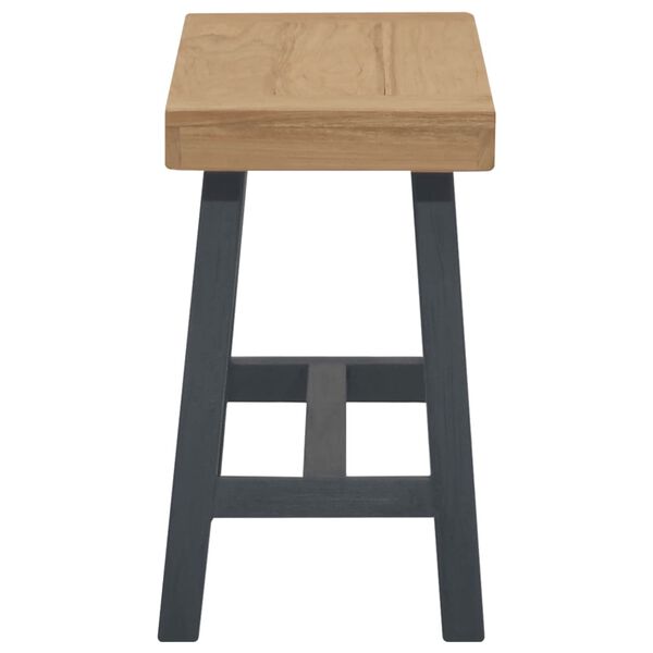 vidaXL Bench Brown and Black Solid Teak Wood 31.5 in Durable Bench