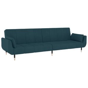 vidaXL Sofa Bed Blue Velvet 2-seater Convertible
