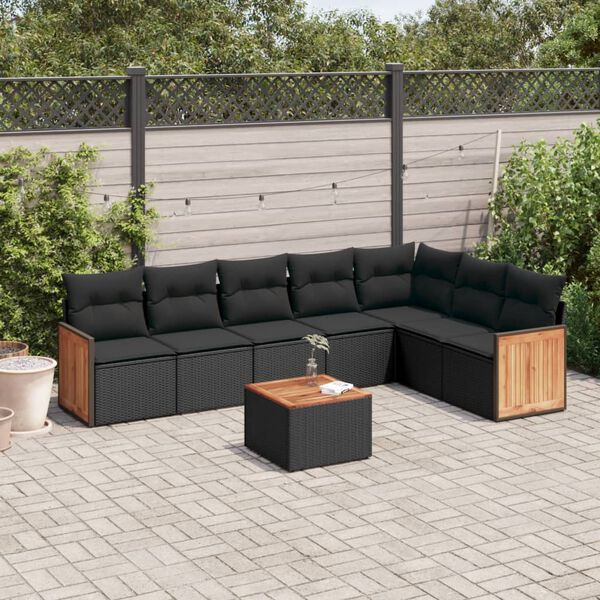 vidaXL Garden Sofa Set Black