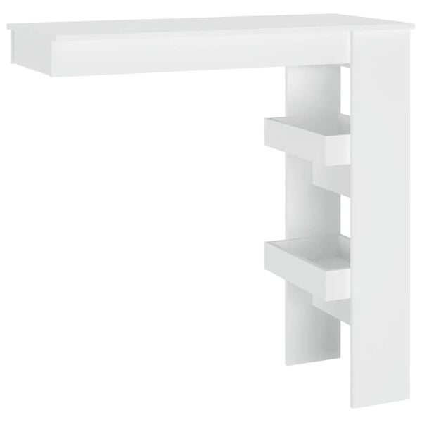 vidaXL Wall Bar Table White Engineered wood Standard Bar Table