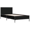 vidaXL Bed Frame Black Engineered wood, Metal, Plywood Single Durable
