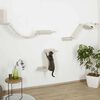 Kerbl Cat Tree Beige Wood and plush 9-part system Wall mounting