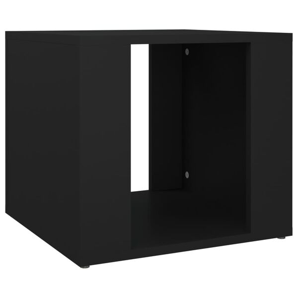 vidaXL Bedside Table Black Engineered wood 16.1x15.7x14.2 in