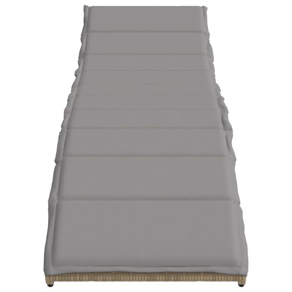vidaXL Sun Lounger Beige PE rattan, powder-coated steel Large