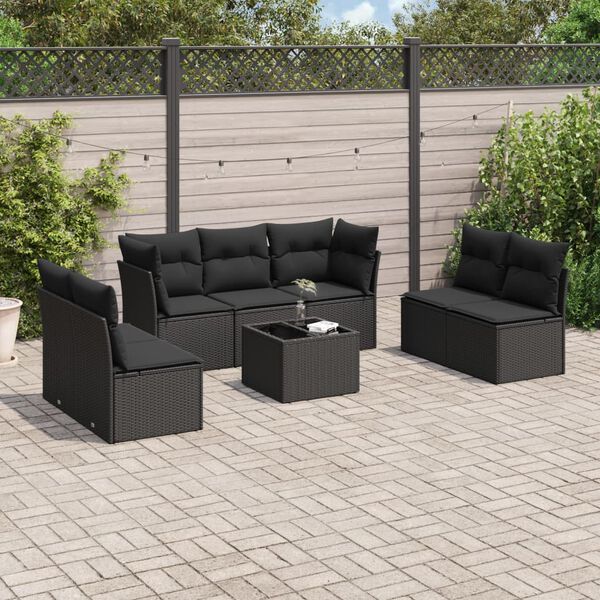 vidaXL Garden Sofa Set Black