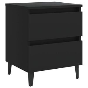 vidaXL Bed Cabinet Black Engineered wood, Metal Standard Bed Cabinet