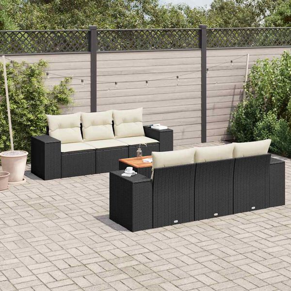 vidaXL Garden Sofa Set Black