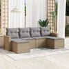 vidaXL Garden Sofa Set Beige PE Rattan Large Modular Garden Sofa Set