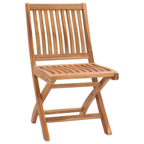 vidaXL Garden Chair Set of 8 Grey Teak Teak wood, Polyester Standard