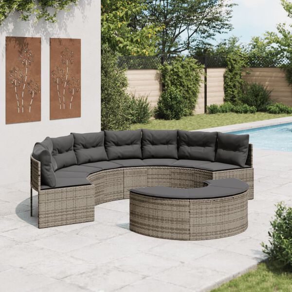 vidaXL Patio Sofa Set Grey