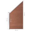 vidaXL WPC Fence Set 5 Square + 1 Slanted 379.9"x73.2" Brown