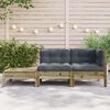 vidaXL Patio Sofa with Cushions and Footstool Impregnated Wood Pine