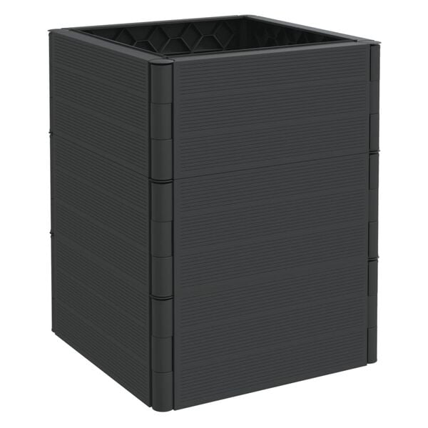 vidaXL Garden Planter Anthracite Polypropylene (PP) Medium Stackable