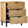 vidaXL Bedside Cabinet Brown Solid Mango Wood, Engineered Wood, Metal
