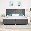 vidaXL LED Box Spring Bed Dark Grey 78.74 x 78.74 in Fabric