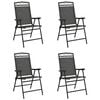 vidaXL Garden Chair Set of 4 Melange Grey Textilene fabric, Steel