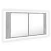 vidaXL Led Mirror Cabinet Concrete grey Engineered wood, Acrylic