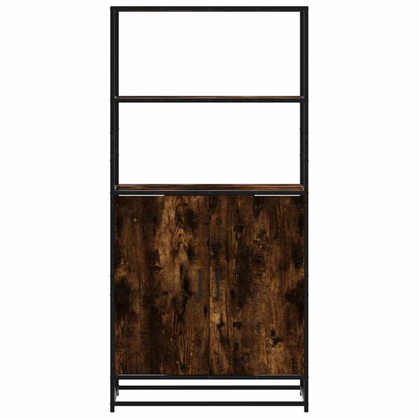vidaXL Highboard Smoked oak Engineered wood, metal Tall Highboard