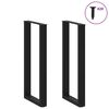vidaXL Coffee Table Leg Set of 2 Black Powder-coated steel 15.7x39.4 in