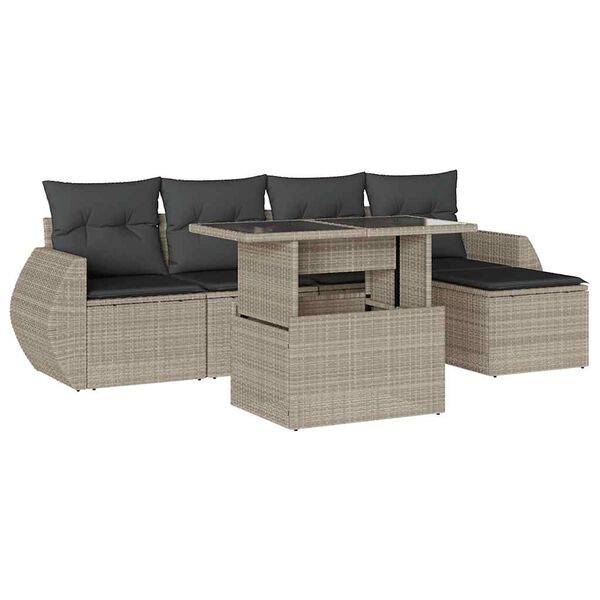 vidaXL Garden Sofa Set Light Grey, Anthracite