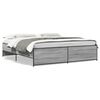vidaXL Bed Frame Grey Sonoma Engineered wood, steel 79 x 79 in Durable