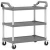 vidaXL 3-Tier Trolley Gray 39"x19.7"x37.8" Aluminum
