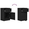 vidaXL Bedside Cabinet Set of 2 Black Engineered Wood Medium