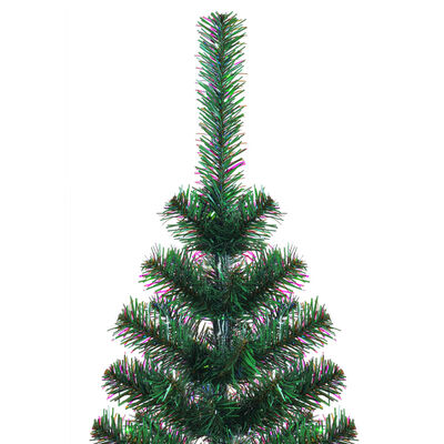 vidaXL Artificial Christmas Tree with Iridescent Tips Green 4 ft PVC